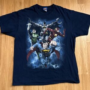 EUC Men’s Vintage/Y2K DC Comics Justice League Graphic Tee - Black - Size XL